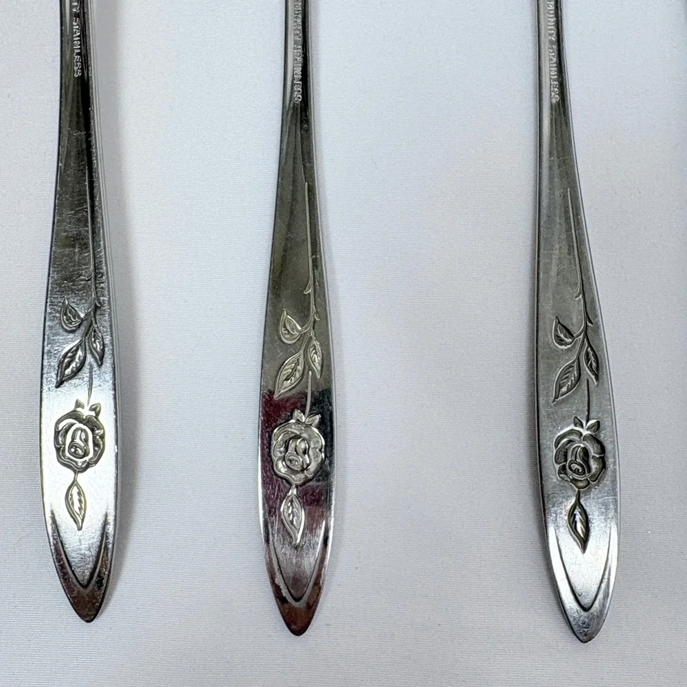 Vtg Oneida Community My Rose Hostess Set 5 Piece Stainless Serving Flatware MCM